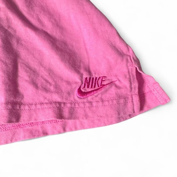 Nike Pink Lounge Shorts Elastic Waist Tonal Swoosh Athleisure Sporty Girl M - Picture 2 of 5